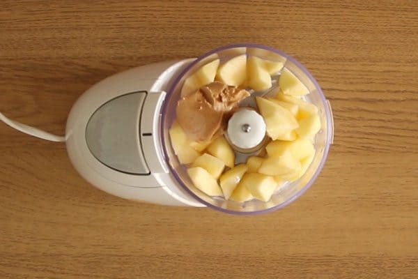 Blend apple, peanut butter and a dash of water until smooth