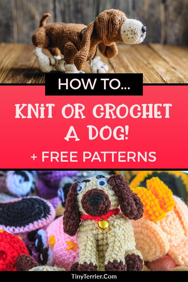 Dog knitting patterns and crochet dog sewing patterns allow you to make some of the cutest handmade toys around. Check out this collection of dog patterns to sew today! #sewing #dogs #dogcrafts